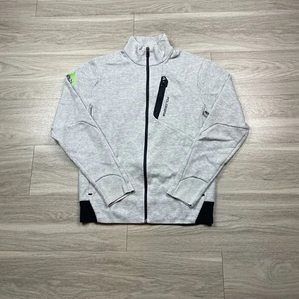 Polo Sport Sweatshirt Mens Medium Gray US Open Tennis 2006 Full Zip Y2K